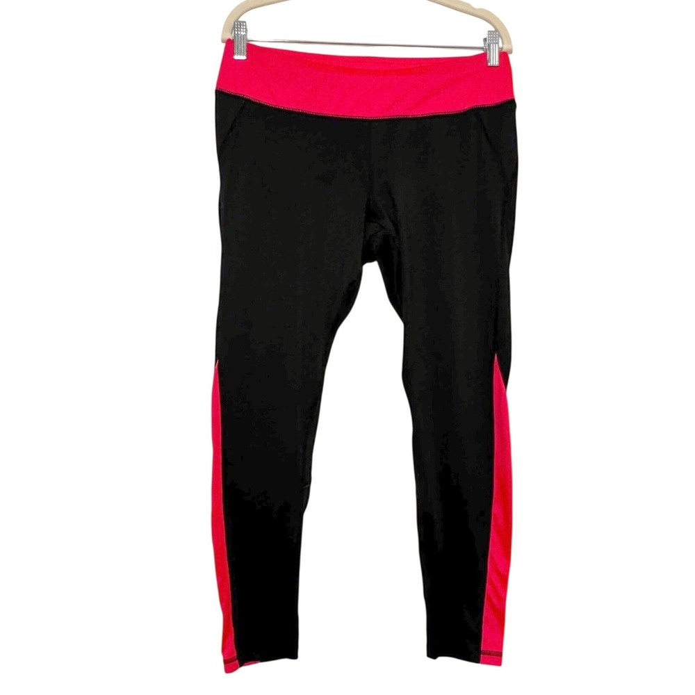Tek Gear WarmTek Womens Black Pink‎ Colorblock Athletic Leggings Size Large